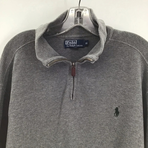 Polo Ralph Lauren Men’s Luxury Jersey Quarter-Zip Pullover Steel Heather Size XL - Picture 4 of 6